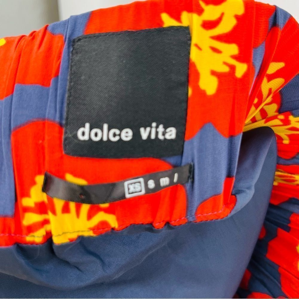 DOLCE VITA Silk Mini Bubble Skirt With Pockets In Red Floral Women’s Size XS - Picture 7 of 9